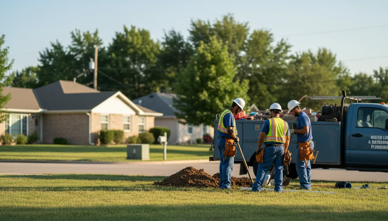Residential water line and bathroom plumbing service in Doon, IA